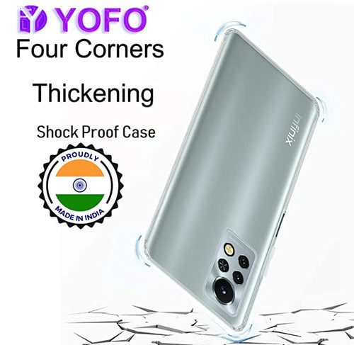 YOFO Back Cover for Infinix Note 11s / Note 11 Pro (Flexible|Silicone|Transparent|Dust Plug|Camera Protection)