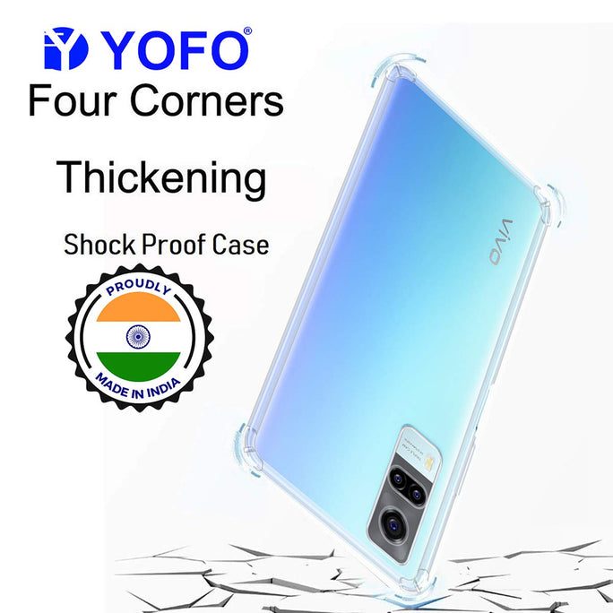YOFO Silicon Transparent Back Cover for Vivo Y51 A/Vivo Y31 Shockproof Bumper Corner, Ultimate Protection with Free OTG Adapter