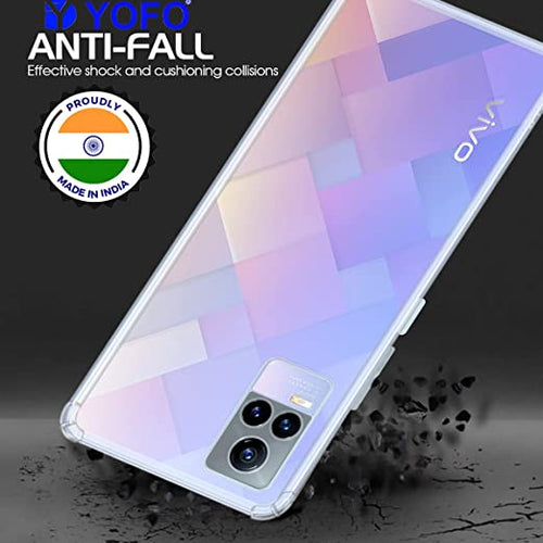 YOFO Back Cover for Vivo Y73 (2021) (Flexible|Silicone|Transparent|Shockproof|Camera Protection)