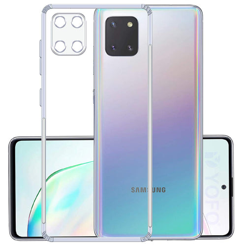 YOFO Silicon Back Cover for Samsung Note 10 Lite / A81 (Transparent) Camera Protection with Dust Plug