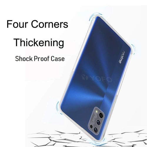 YOFO Silicon Back Cover Case for Realme 7Pro (Transparent) Camera Protection with Dust Plug