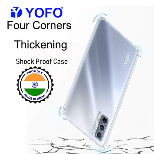 YOFO Silicon Transparent Back Cover for Realme X7 Shockproof Bumper Corner, Ultimate Protection with Free OTG Adapter