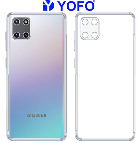 YOFO Silicon Back Cover for Samsung Note 10 Lite / A81 (Transparent) Camera Protection with Dust Plug