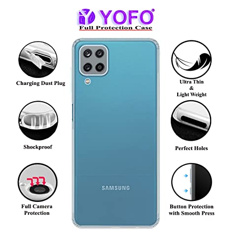 YOFO Back Cover for Samsung Galaxy M33 (5G) (Flexible|Silicone|Transparent|Dust Plug|Camera Protection)…