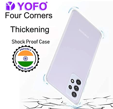 YOFO Back Cover for Samsung Galaxy A52 (Flexible|Silicone|Transparent|Dust Plug|Camera Protection)…