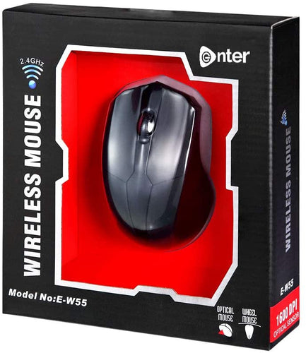 Enter E-W55 Wireless Optical Mouse (Black) with 1 Year Warranty