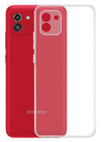 YOFO Back Cover for Samsung Galaxy A03 (Flexible|Silicone|Transparent|Dust Plug|Camera Protection)