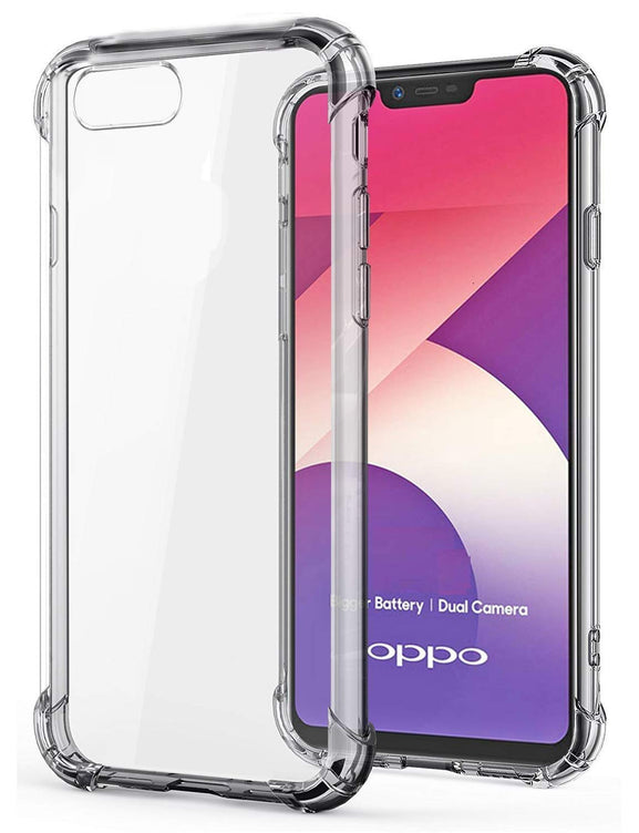 YOFO Shockproof Soft Transparent Back Cover for Oppo A3S - (Transparent)