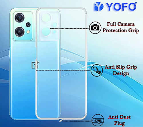 YOFO Back Cover for OnePlus Nord CE 2 Lite (5G) (Silicone|Transparent|Dust Plug|Camera Protection|Professonal Cover)