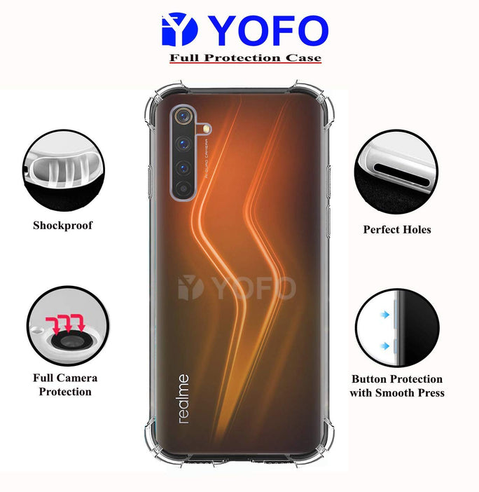YOFO Combo for Realme 6 Pro Transparent Back Cover + Matte Screen Guard with Free OTG Adapter