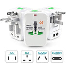 International All in One USB Universal Worldwide Travel Adapter Plug for Laptops, Charger (Supports Over 150 Countries Including US, AUS, NZ, Europe, UK)- White