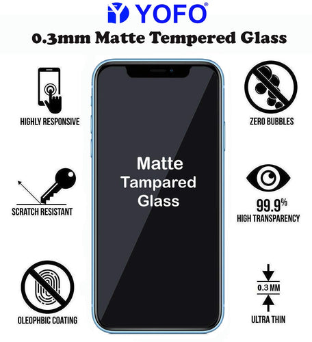 YOFO Matte Tempered Glass/Screen Guard for iPhone XS Max (Matte Finish) Full Screen Coverage (except edges)