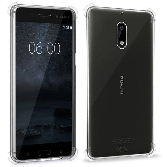 Yofo Transparent Soft Rubber Back Cover for Nokia 6 (Transparent)