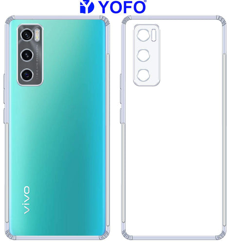 YOFO Silicon Back Cover for Vivo V20 SE (Transparent) Camera Protection with Dust Plug