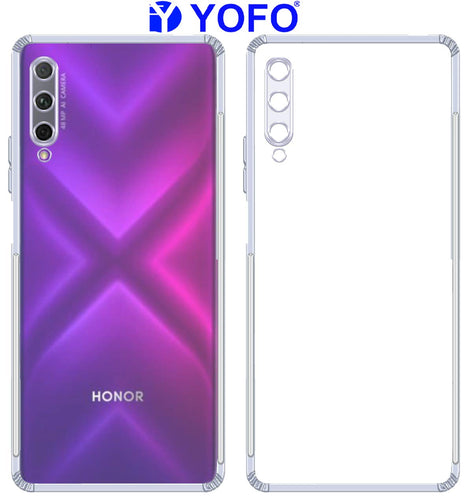 YOFO Silicon Transparent Back Cover for Honor 9X Pro - Camera Protection with Anti Dust Plug