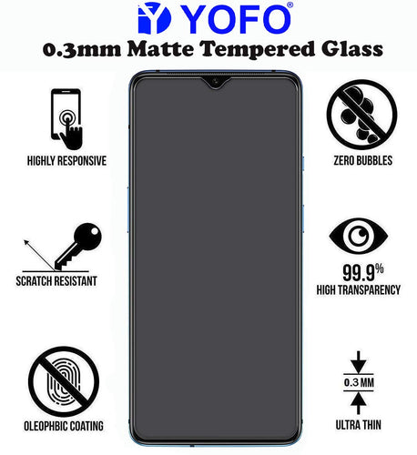 YOFO Matte Tempered Glass/Screen Guard for OnePlus 7T (Matte Finish) Full Screen Coverage (except edges)