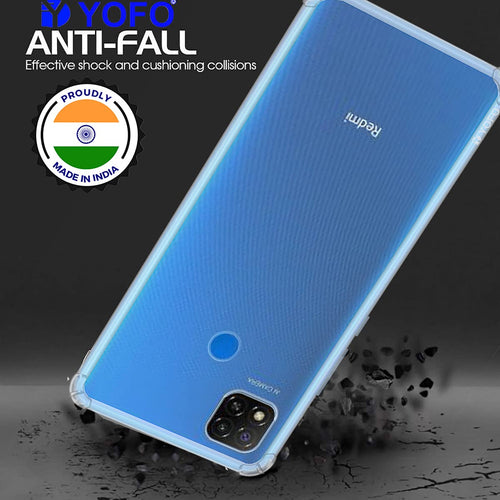 YOFO Back Cover for Mi Redmi 9 (Flexible|Silicone|Transparent|Camera Protection Grip)