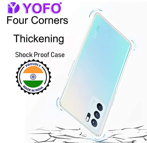 YOFO Back Cover for Oppo Reno 6 Pro (Flexible|Silicone|Transparent|Anti Dust Plug|Camera Protection)