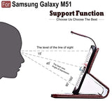 YOFO Samsung Galaxy M51 Leather Flip Cover Full Protective Wallet Case