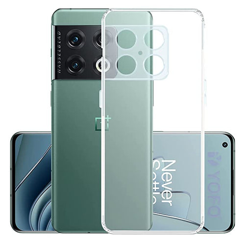 YOFO Back Cover for OnePlus 10 Pro (5G) (Flexible|Silicone|Transparent|Dust Plug|Camera Protection)…