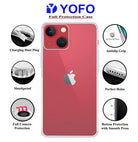 YOFO Back Cover for Apple iPhone 13 Mini (5.4) (Flexible|Silicone|Transparent|Camera Protection|DustPlug)