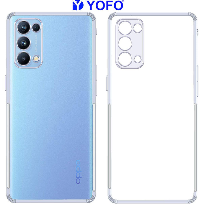 YOFO Silicon Transparent Back Cover for Oppo Reno 5 pro - Camera Protection with Anti Dust Plug