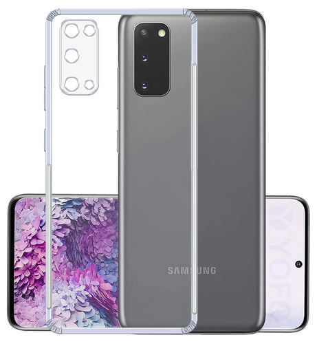 YOFO Silicon Back Cover for Samsung S20 / S11E (Transparent) Camera Protection with Dust Plug