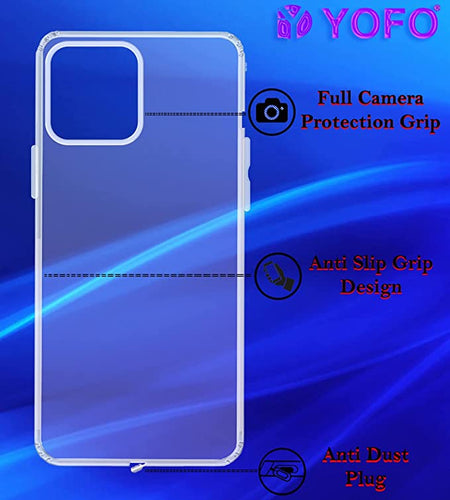 YOFO Back Cover for Apple iPhone 14 Pro Max [6.7] (Flexible|Silicone|Transparent|Anti Dust Plug|Camera Protection)
