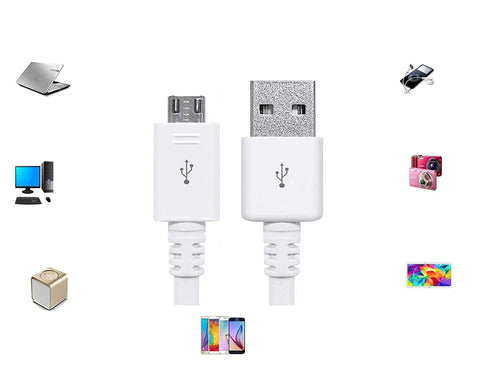 TENPLUS Micro USB Data Cable | Fast Charge/Fast Sync (White) TP-349 Compatible with All Smartphones - 1 M
