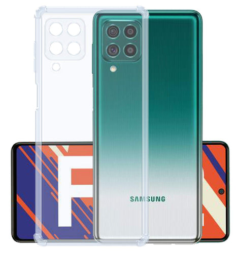 YOFO Silicon Transparent Back Cover for Samsung F62 Shockproof Bumper Corner with Free OTG Adapter