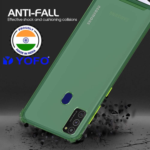 YOFO Silicon Flexible Smooth Matte Back Cover for Samsung M21 / M30s(Green)