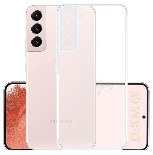 YOFO Back Cover for Samsung Galaxy S22 Plus (5G) (Flexible|Silicone|Transparent|Dust Plug|Camera Protection)