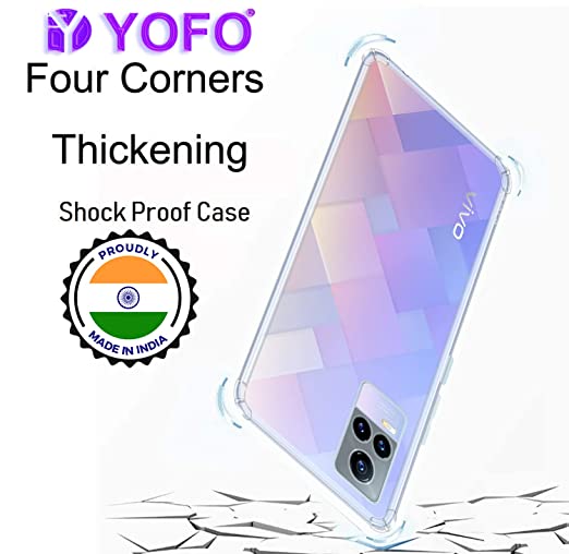 YOFO Back Cover for Vivo Y73 (2021) (Flexible|Silicone|Transparent|Shockproof|Camera Protection)