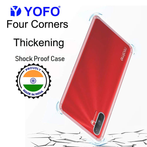 YOFO Silicon Transparent Back Cover for Realme C3 Shockproof Bumper Corner with Ultimate Protection