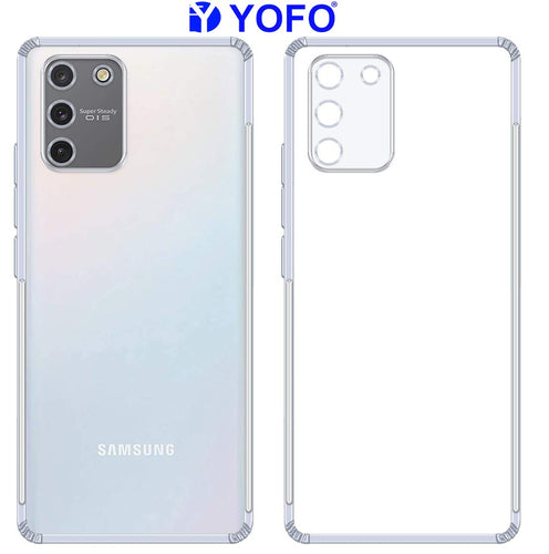 YOFO Silicon Back Cover for Samsung S10 Lite / A91 (Transparent) Camera Protection with Dust Plug