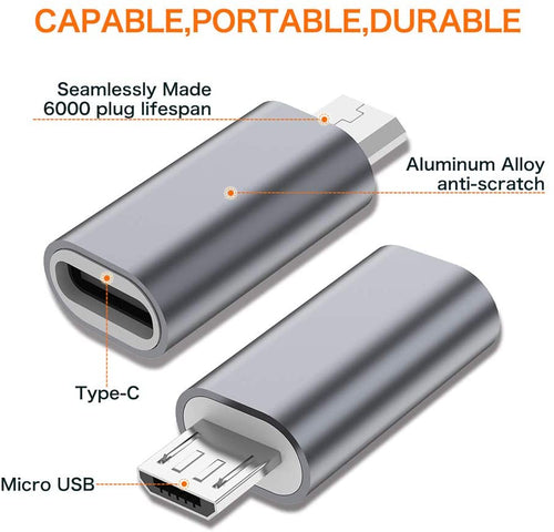 YOFO USB Type C( Female) to Micro USB(Type-B)(Male) Convert Connector Support Charge- Pack Of 1