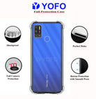 YOFO Rubber Back Cover Case for Techno Spark 6 Air (Transparent) with Bumper Corner