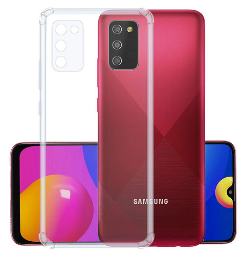 YOFO Silicon Transparent Back Cover for Samsung Galaxy M02s Shockproof Bumper Corner, Ultimate Protection with Free OTG Adapter