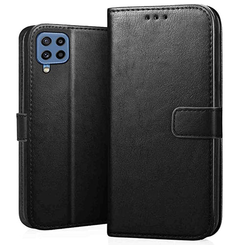 YOFO Samsung Galaxy M32 / F22 (4G) Leather Flip Cover Full Protective Wallet Case