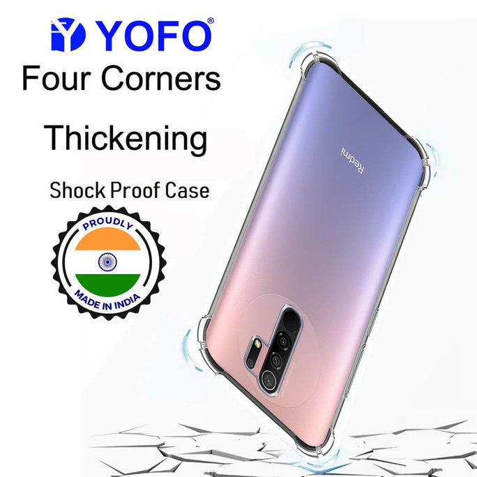 YOFO Combo for Mi Redmi 9 PRIME Transparent Back Cover + Matte Screen Guard with Free OTG Adapter