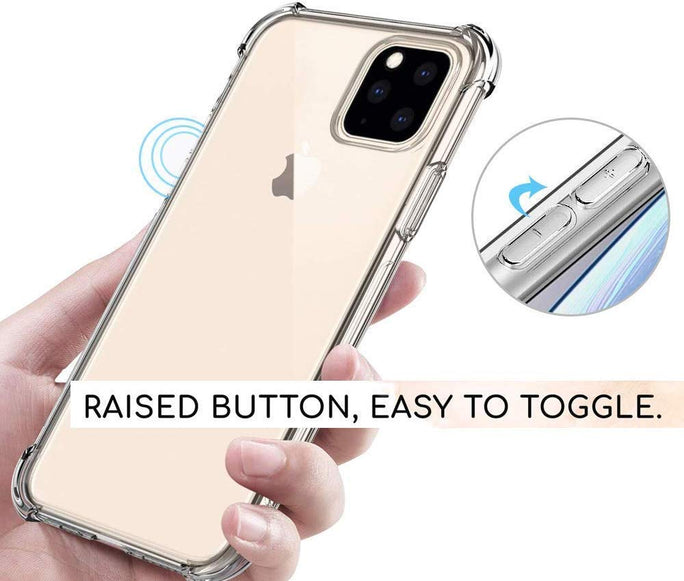 YOFO TPU Cristal Glass Shockproof Back Cover for Apple iPhone 11 Pro {5.8 Inch} - (Transparent)
