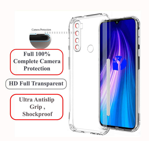 YOFO Silicon Full Protection Back Cover for MI Redmi Note 8 (Transparent)