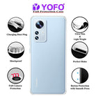 YOFO Back Cover for Mi Xiaomi 12 Pro (Flexible|Silicone|Transparent|Anti Dust Plug|Camera Protection)