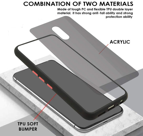YOFO Matte Finish Smoke Back Cover with Full Camera Lens Protection for Mi Redmi 8A