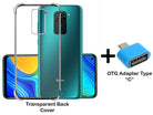 YOFO Silicon Transparent Back Cover for Mi Redmi Note 9 Shockproof Bumper Corner, Ultimate Protection with Free OTG Adapter