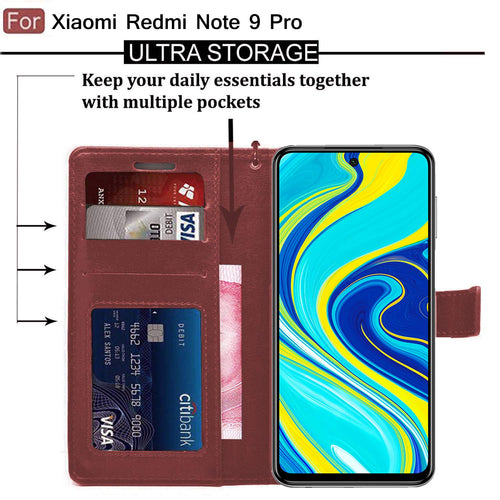 YOFO Flip Leather Magnetic Wallet Back Cover Case for Redmi Note 9 Pro/Note 9 Pro Max/Poco M2 Pro