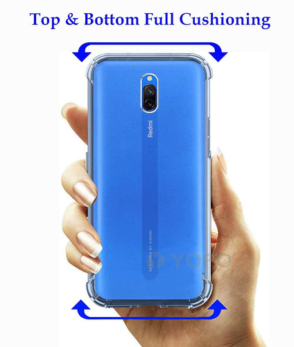 YOFO Shockproof Full Air Cushion Technology Back Cover for MI Redmi 8A Dual - (Transparent) Full Protection Case