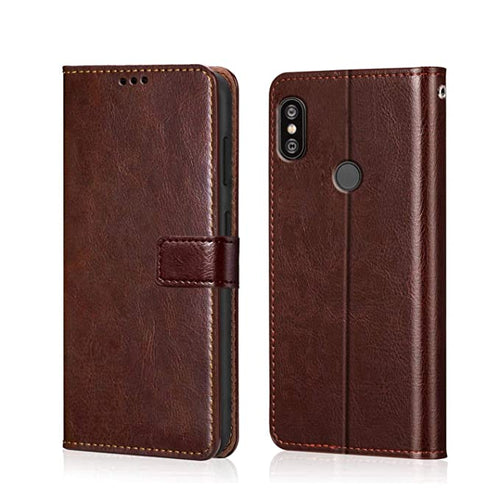 YOFO Flip Leather Magnetic Wallet Back Cover Case for Mi Redmi 6 Pro