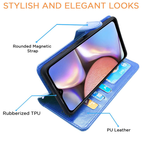YOFO Samsung Galaxy A10s Leather Flip Cover Full Protective Wallet Case