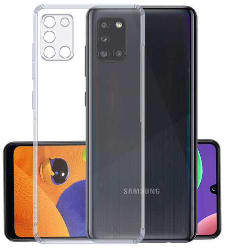 YOFO Silicon Transparent Back Cover for Samsung A31 - Camera Protection with Anti Dust Plug